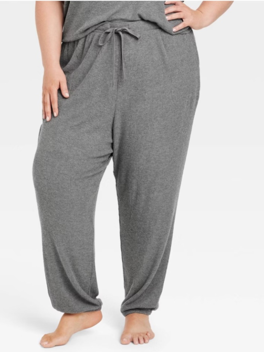 New! Women's Cozy Ribbed Pajama Pants Auden™ Dark Gray Size 3X